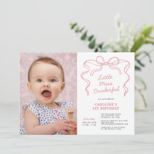 Invitación Cumpleaños de Little Miss Onederful