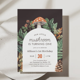Invitación Cumpleaños de Little Mushroom Woodland