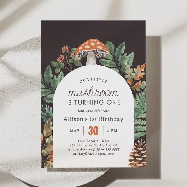 Invitación Cumpleaños de Little Mushroom Woodland (Subido por el creador)