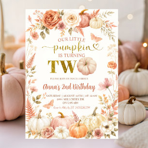 Invitación Cumpleaños de Little Pumpkin a los Dos Años