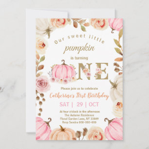 Invitación Cumpleaños de Little Pumpkin al cumplir un año