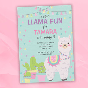 Invitación cumpleaños de Llama, llama divertida, cumpleaños d