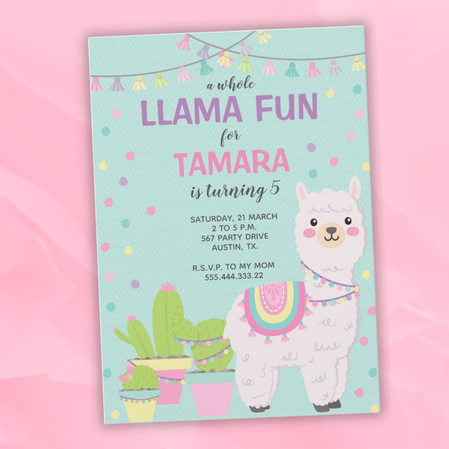Invitación cumpleaños de Llama, llama divertida, cumpleaños d (Subido por el creador)