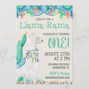 Invitación Cumpleaños de Llama-Rama