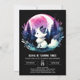 Invitación Cumpleaños de Lobo Adorable Impreso