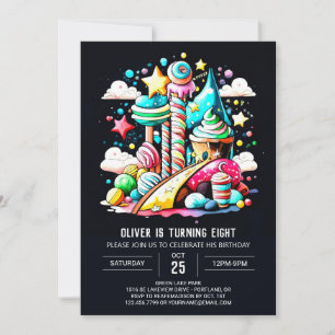 Invitación Cumpleaños de Lollipop Candy Fantasy