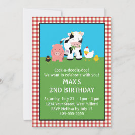 Invitación Cumpleaños de los Amigos de los Animales Barnyard