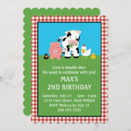 Invitación Cumpleaños de los Amigos de los Animales Barnyard