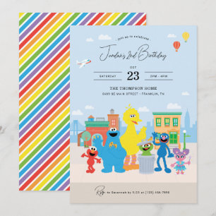 Invitación Cumpleaños de los amigos de Plaza Sésamo