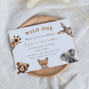 Invitación Cumpleaños de los Animales Adorables Safari Forest