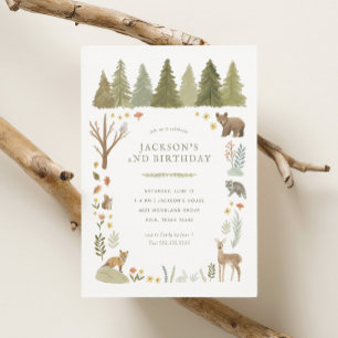 Invitación Cumpleaños de los animales de Woodland