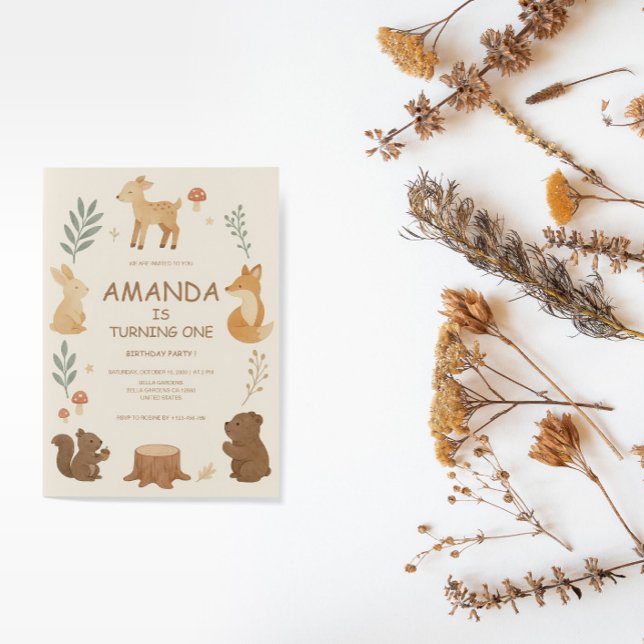 Invitación Cumpleaños de los animales de Woodland (Subido por el creador)