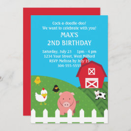 Invitación Cumpleaños de los animales del corral