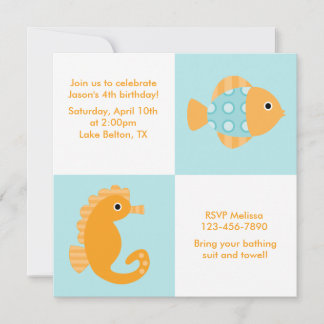 Invitación Cumpleaños de los Animales del Mar