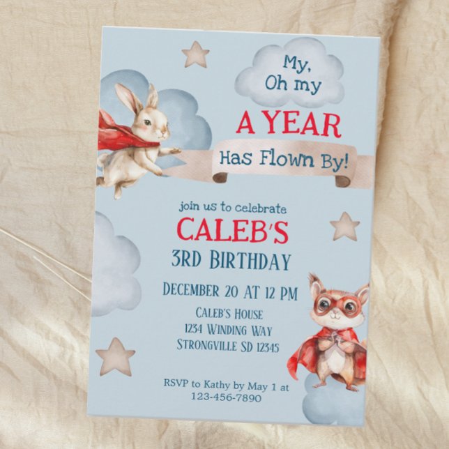 Invitación Cumpleaños de los Animales Superhéroes (Subido por el creador)