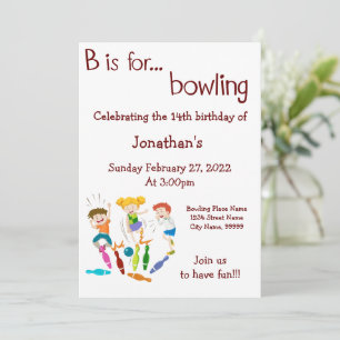 Invitación Cumpleaños de los bolos para el Fiesta de Bowling