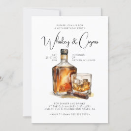 Invitación Cumpleaños de los Caballeros de Whiskey y Cigars