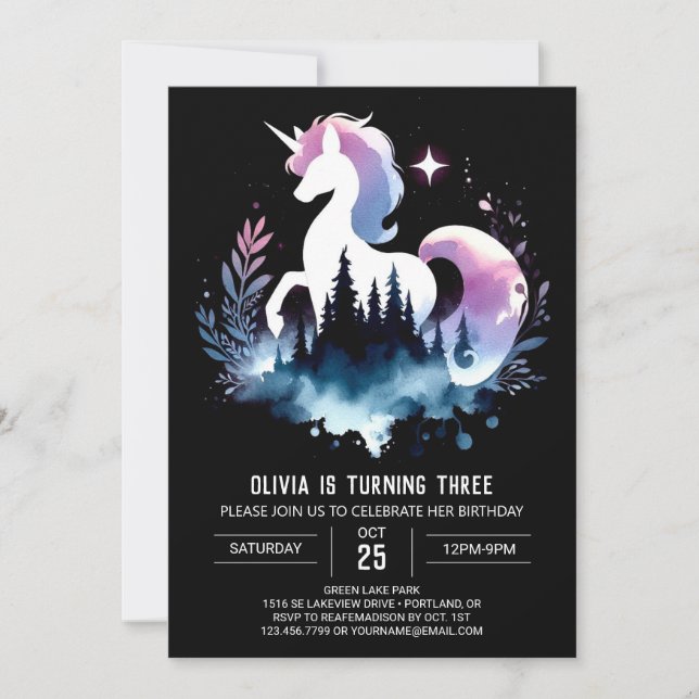 Invitación Cumpleaños de los Caballos personalizados (Anverso)