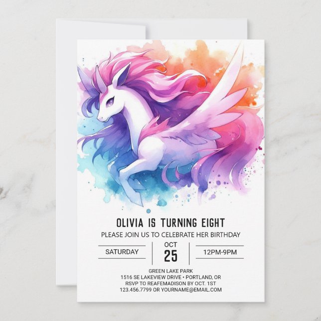 Invitación Cumpleaños de los caballos Personalizados modernos (Anverso)