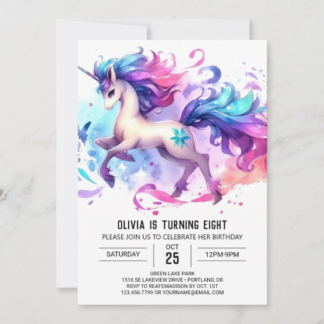 Invitación Cumpleaños de los caballos Personalizados modernos (Anverso)