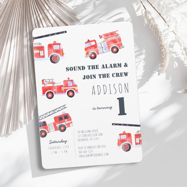 Invitación Cumpleaños de los camiones de bomberos (Subido por el creador)