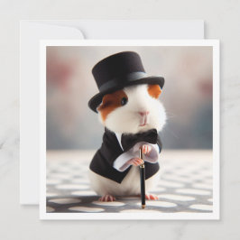 Invitación Cumpleaños de los cerdos de Guinea, corbata de cer