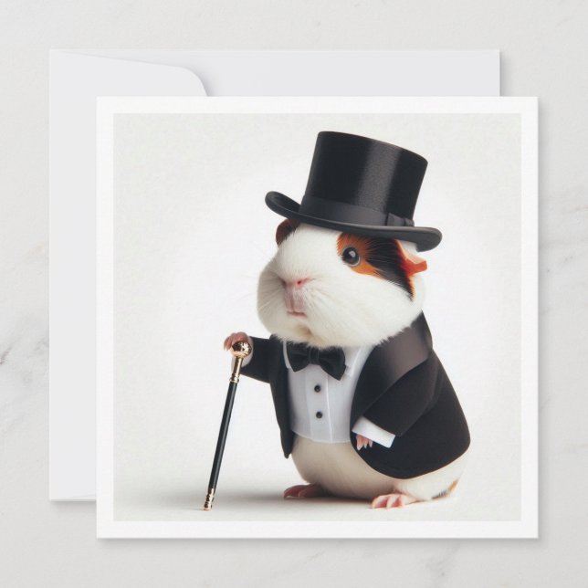 Invitación Cumpleaños de los cerdos de Guinea, graduación de  (Anverso)