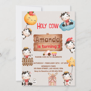 Invitación Cumpleaños de los Chicas Cuidados para vacas sagra