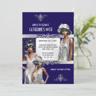 Invitación cumpleaños de los chicas Flapper de la Gran Gatsby