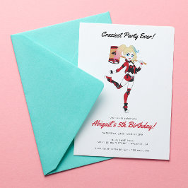 Invitación Cumpleaños de los Chicas Harley Quinn