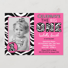 Invitación Cumpleaños de los chicas rosados del estampado de