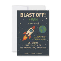 Cumpleaños de los chicos - cohete espacial al aire