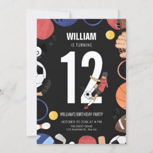 Invitación Cumpleaños de los chicos de fútbol