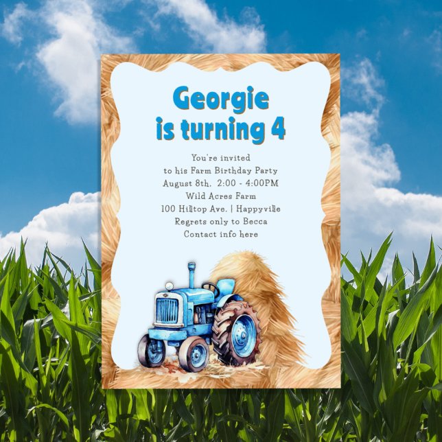 Invitación Cumpleaños de los chicos del tractor azul (Subido por el creador)