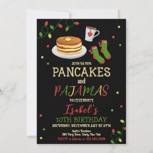 Invitación Cumpleaños de los crepes y Navidades pijamas