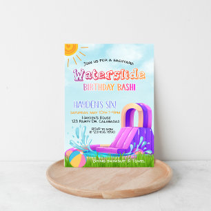 Invitación Cumpleaños de los deslizamientos de agua, hagamos