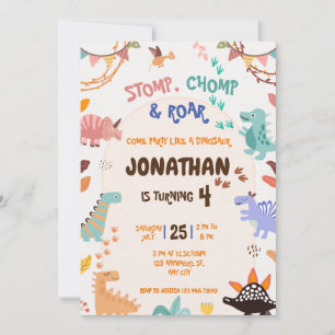 Invitación Cumpleaños de los dinosaurios