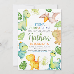 Invitación Cumpleaños de los dinosaurios