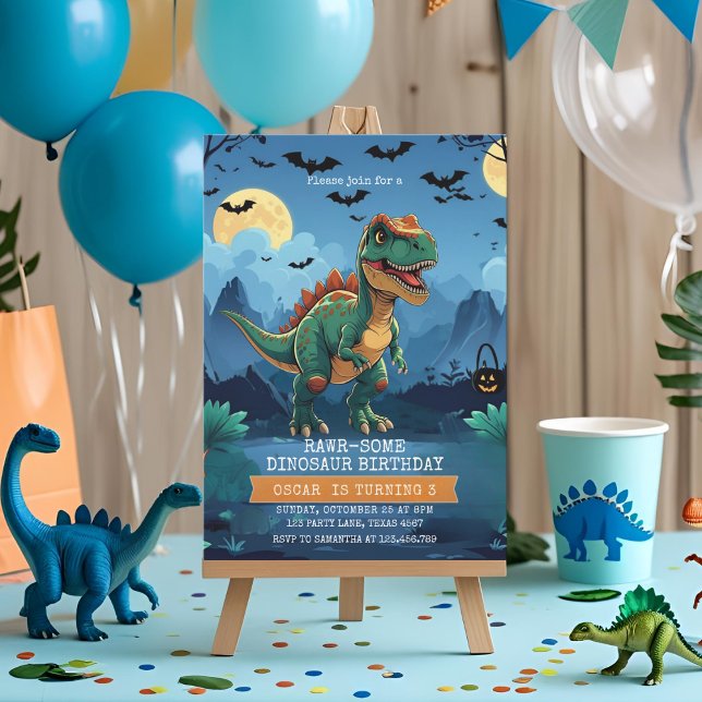 Invitación Cumpleaños de los dinosaurios de Halloween | Spook (Subido por el creador)