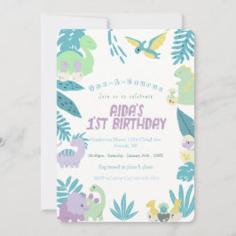 Invitación Cumpleaños de los dinosaurios de One-A-Saurus