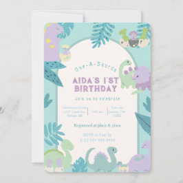 Invitación Cumpleaños de los dinosaurios de One-A-Saurus