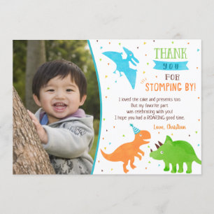 Invitación Cumpleaños de los dinosaurios Gracias Cartas