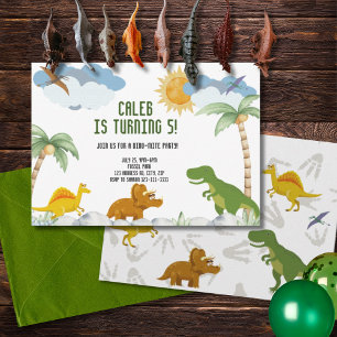 Invitación Cumpleaños de los dinosaurios personalizables T-Re