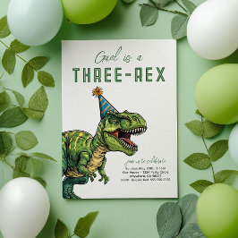 Invitación Cumpleaños de los Dinosaurios Tres Rex