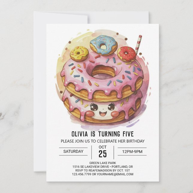 Invitación Cumpleaños de los Donantes Simples Rosados (Anverso)