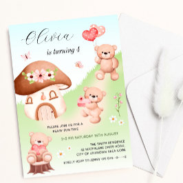 Invitación Cumpleaños de los Fiestas de Teddy Bear Woods