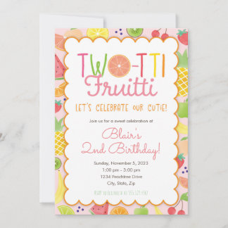 Invitación Cumpleaños de los Fruitti de Dos Tierras