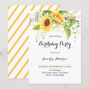 Invitación Cumpleaños de los girasoles