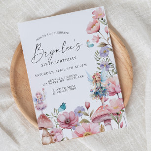 Invitación Cumpleaños de los hados, Fiesta de los jardines, e
