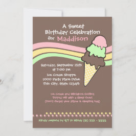 Invitación Cumpleaños de los helados y duerme